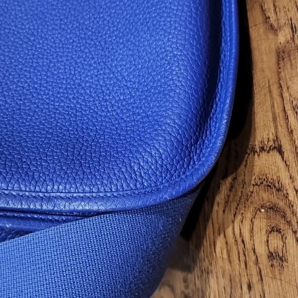 SOLD HERMES Electric Blue Clemence Leather Evelyne III 33 Bag - Picture 8 of 16
